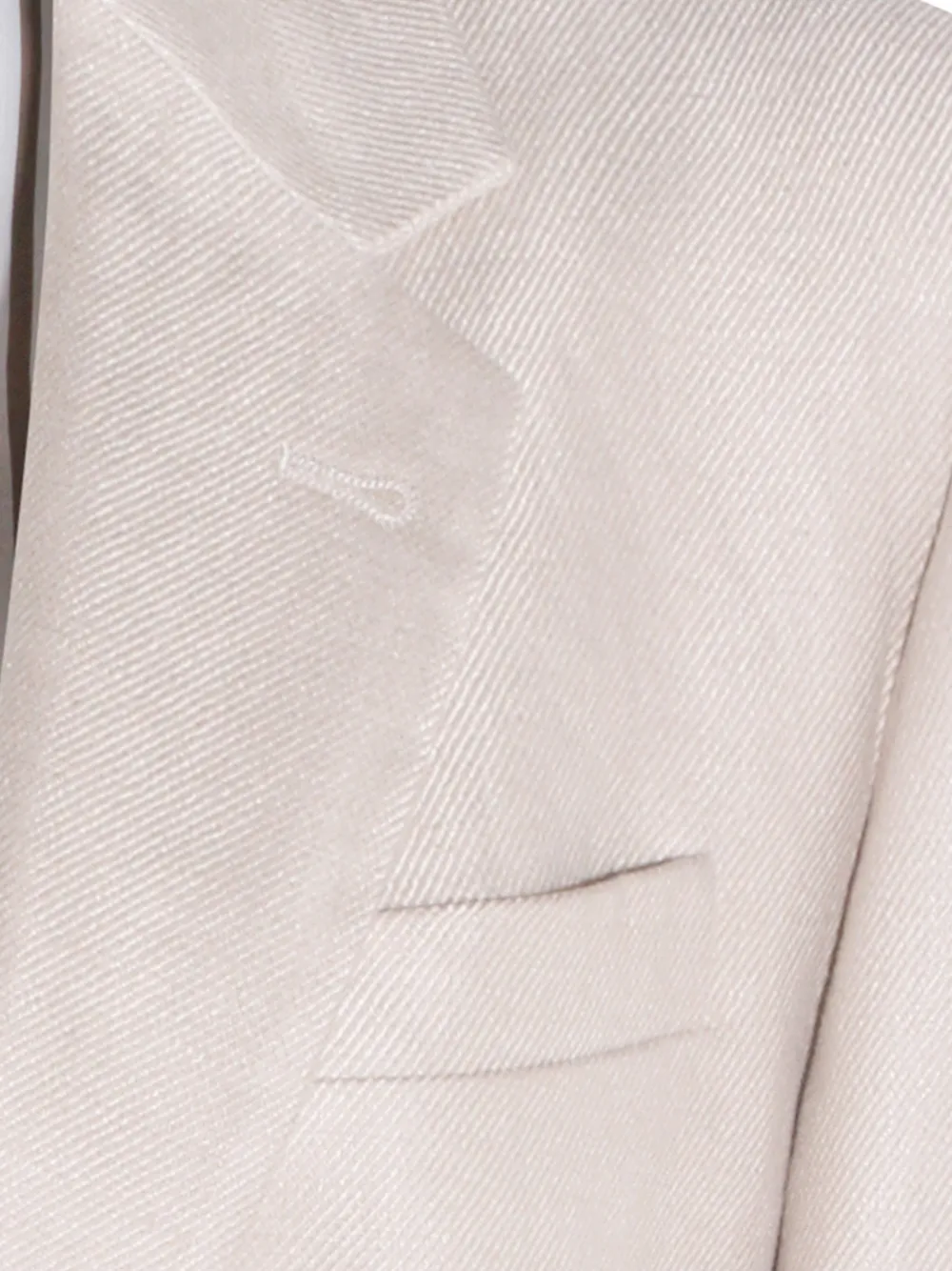  Brunello Cucinelli Linen Long Sleeve Jacket - Neutrals 