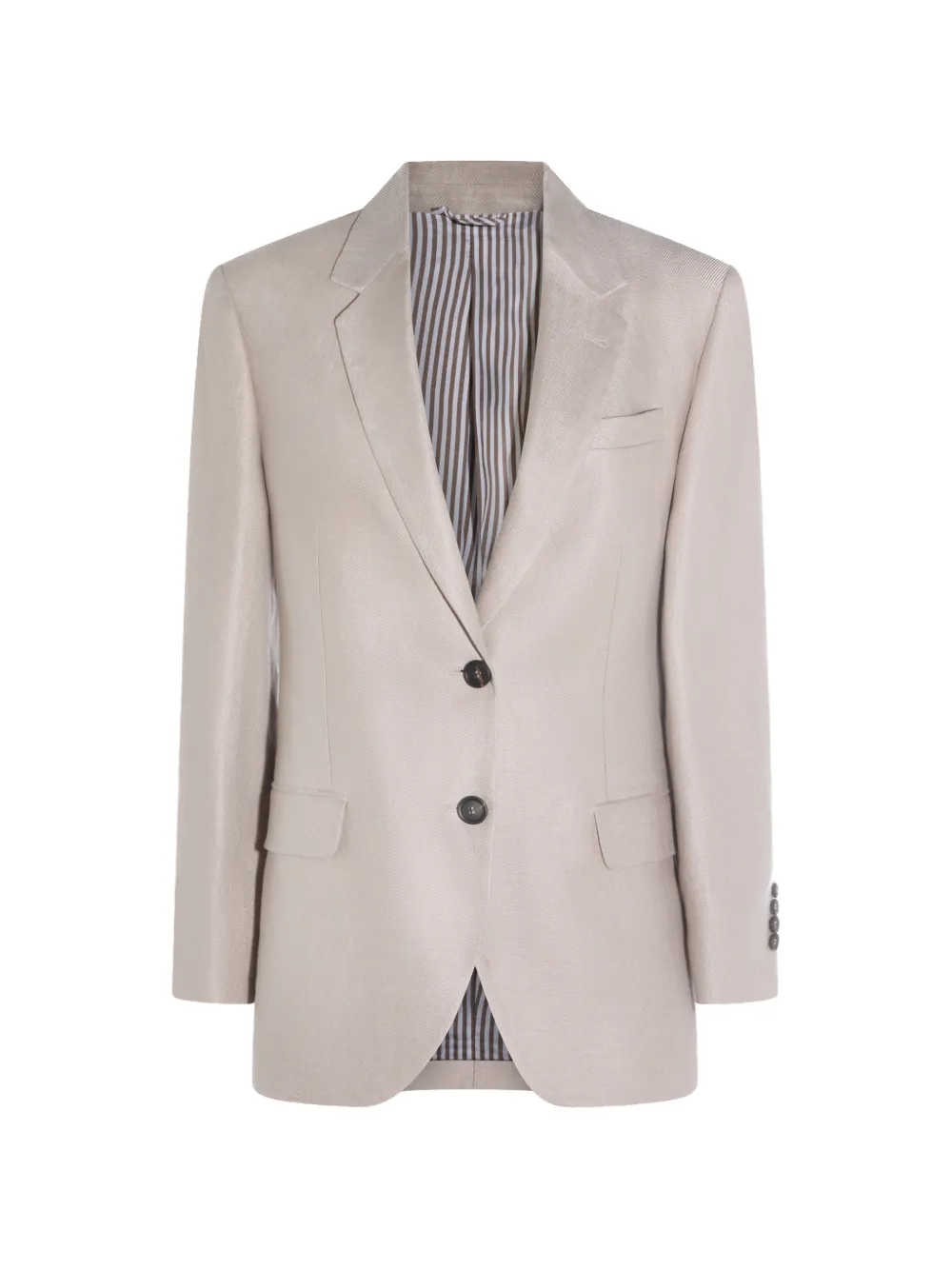 Brunello Cucinelli linen long sleeve jacket - Toni neutri