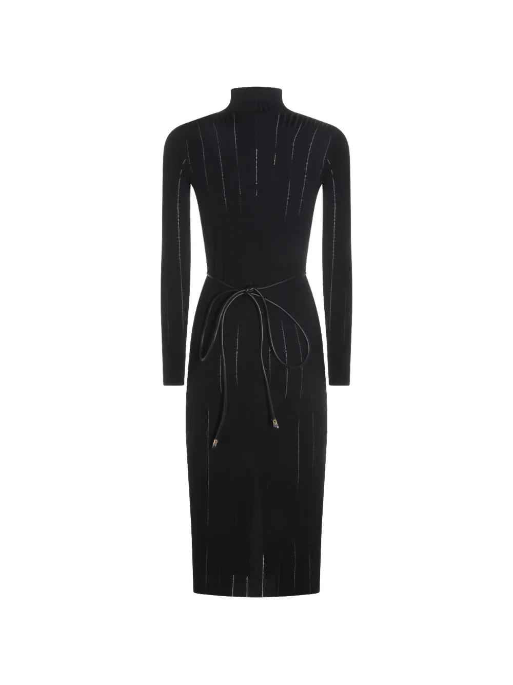 Elisabetta Franchi Jurk met ceintuur en opengebreide stof Zwart