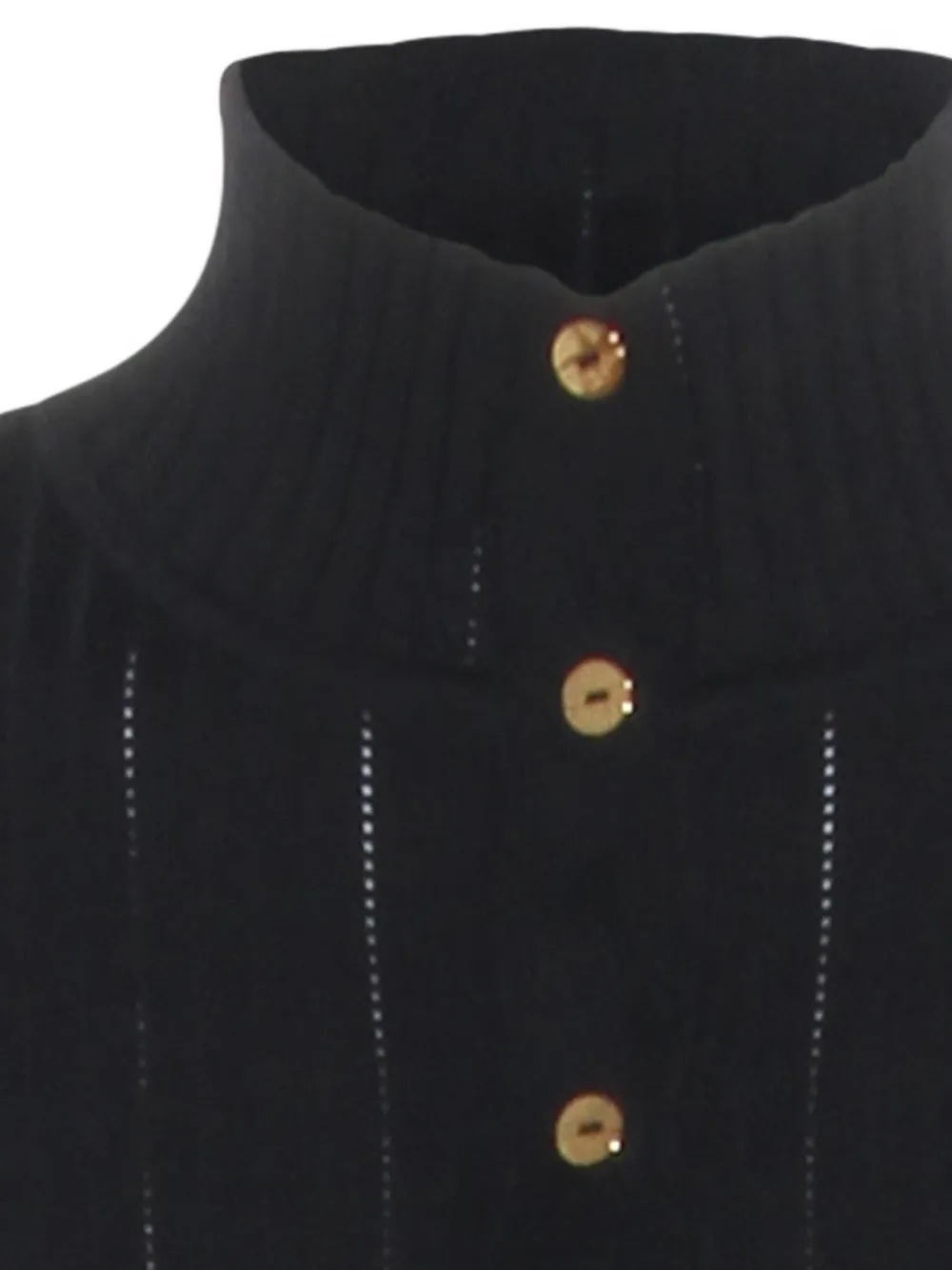 Elisabetta Franchi Jurk met ceintuur en opengebreide stof Zwart