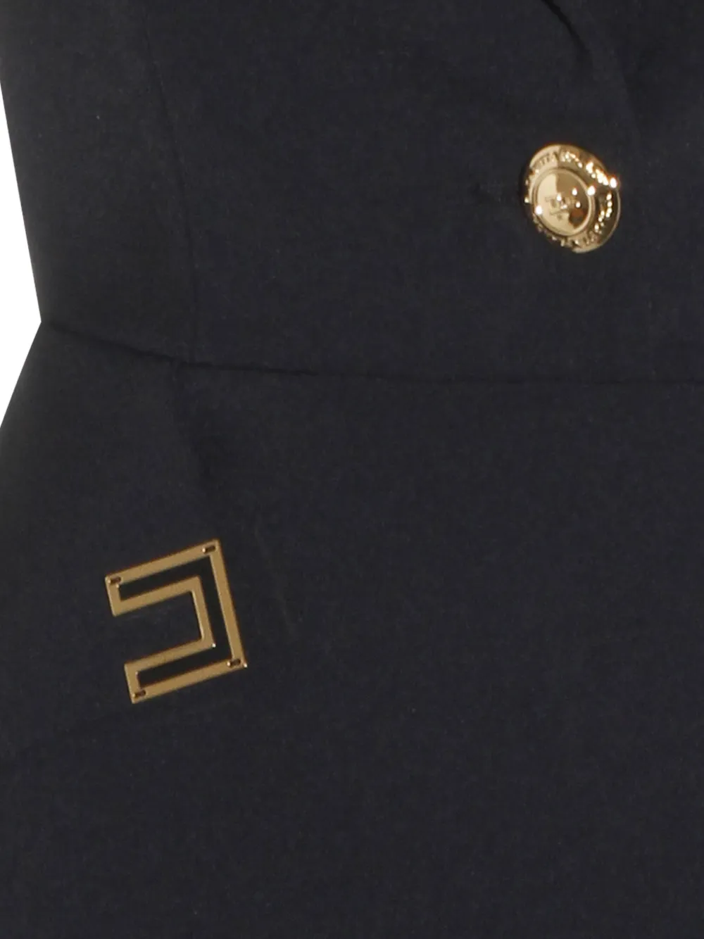Elisabetta Franchi Gelaagde mini-jurk met stretch logo Zwart