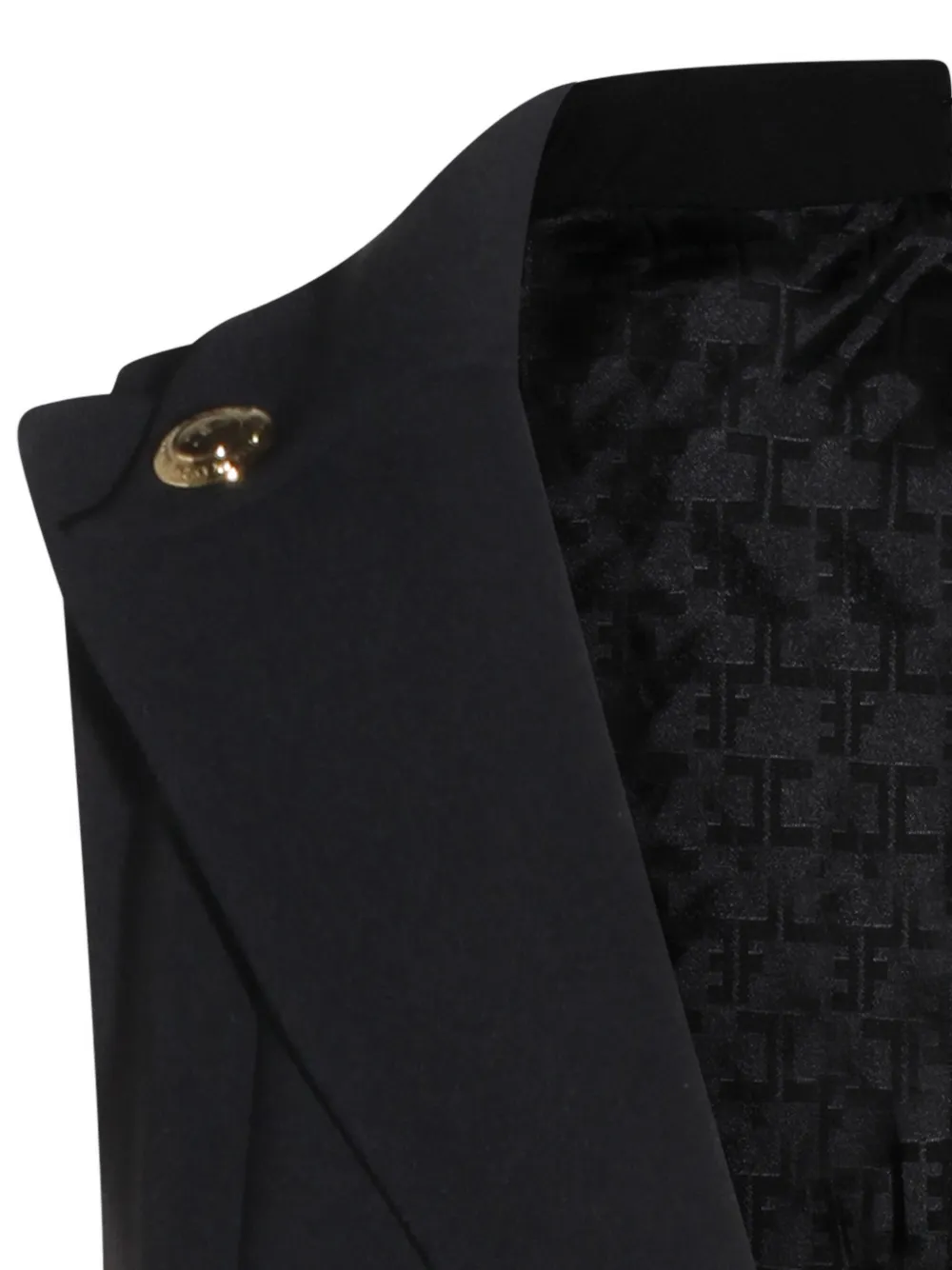 Elisabetta Franchi Gelaagde mini-jurk met stretch logo Zwart