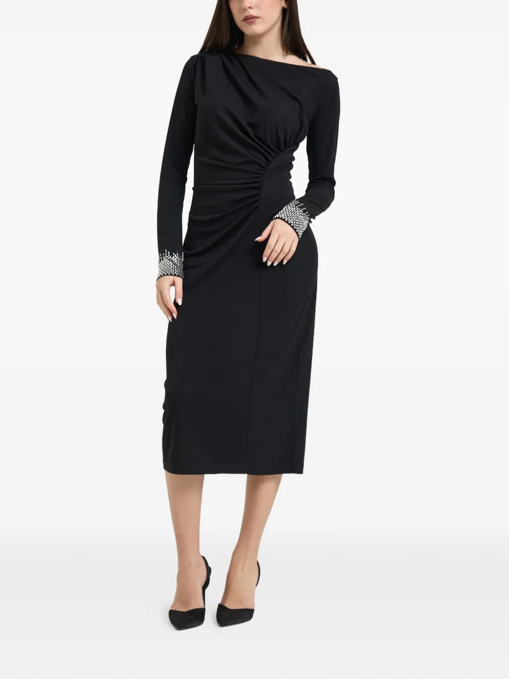 LIU JO Elegante jurk met edelstenen Zwart