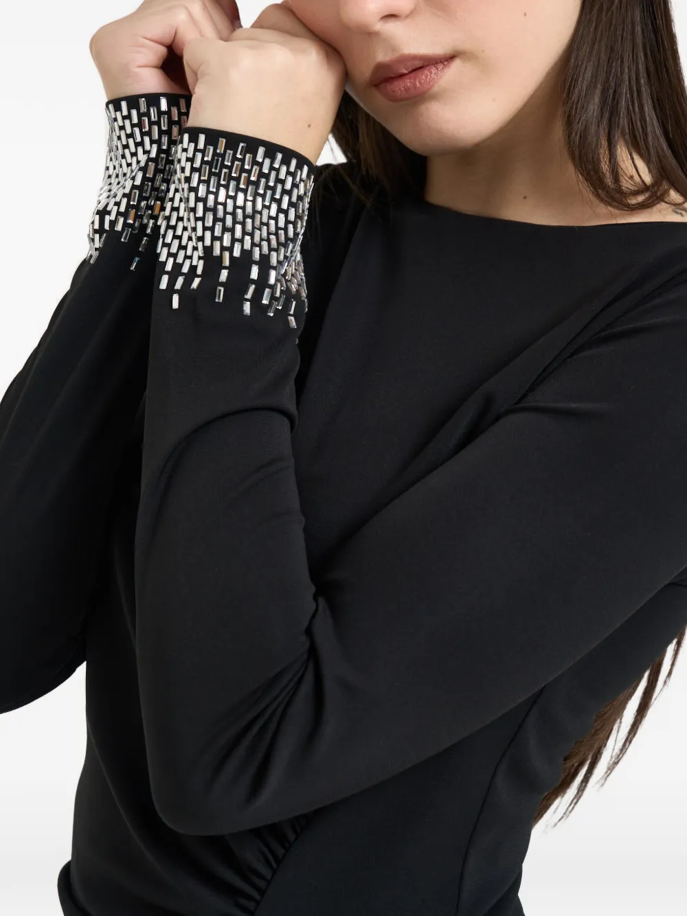 LIU JO Elegante jurk met edelstenen Zwart