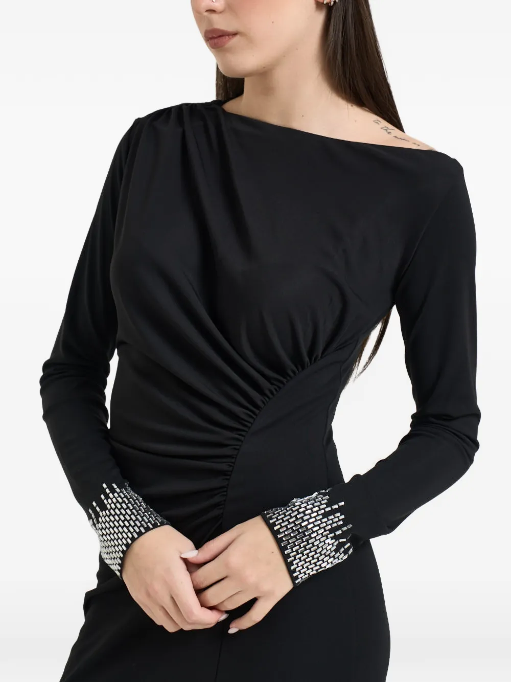 LIU JO beaded long-sleeve dress - Nero