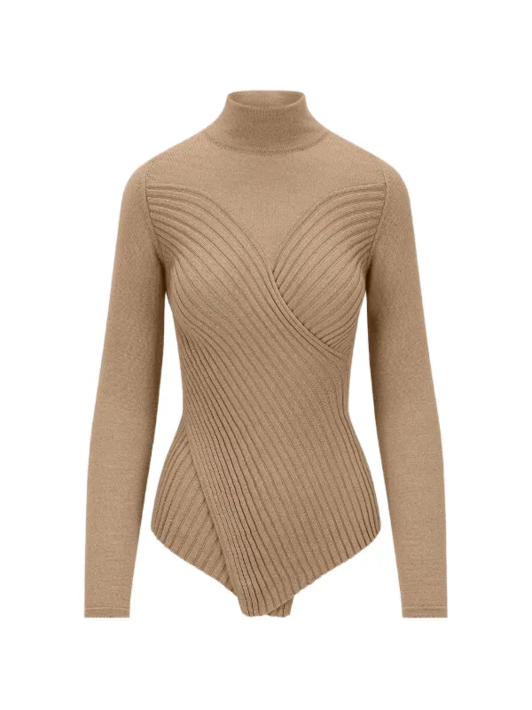 Violante Nessi Roy Ribbed Turtleneck Sweater in Neutrals
