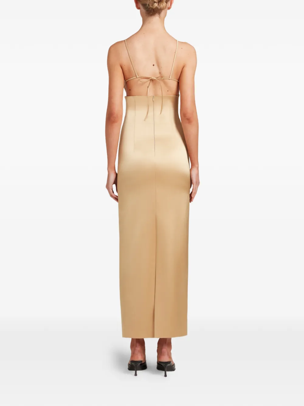 Violante Nessi Rodari maxi-jurk met geometrische cups Goud