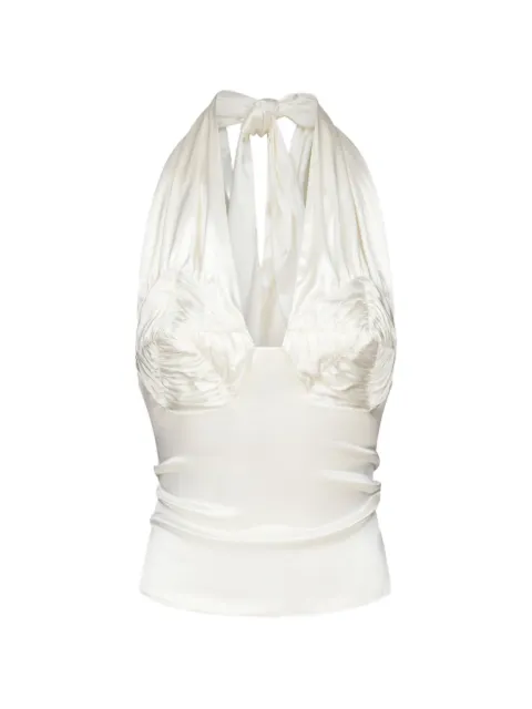 Violante Nessi Dolci floral-embroidered backless halter top