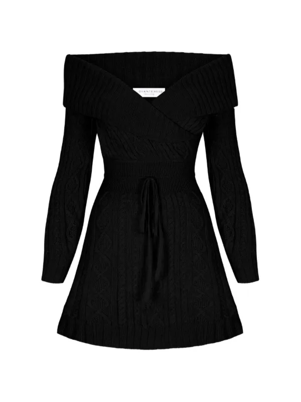 Violante Nessi Victoire Off-the-shoulder Mini Dress in Black