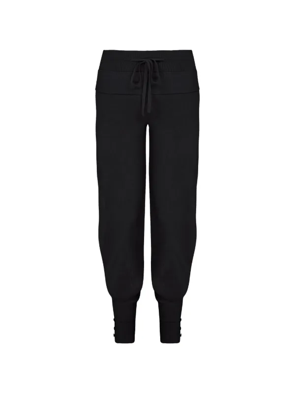 Violante Nessi The Maru Knit Drawstring Ribbed Knit Trousers in Grey