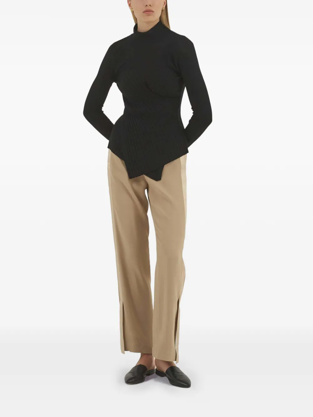 Ribbed Turtleneck Top