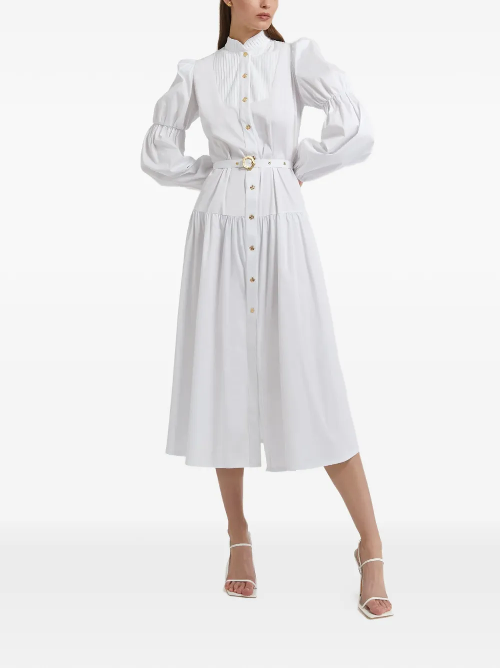 Derain Long-Sleeve Belted Dress