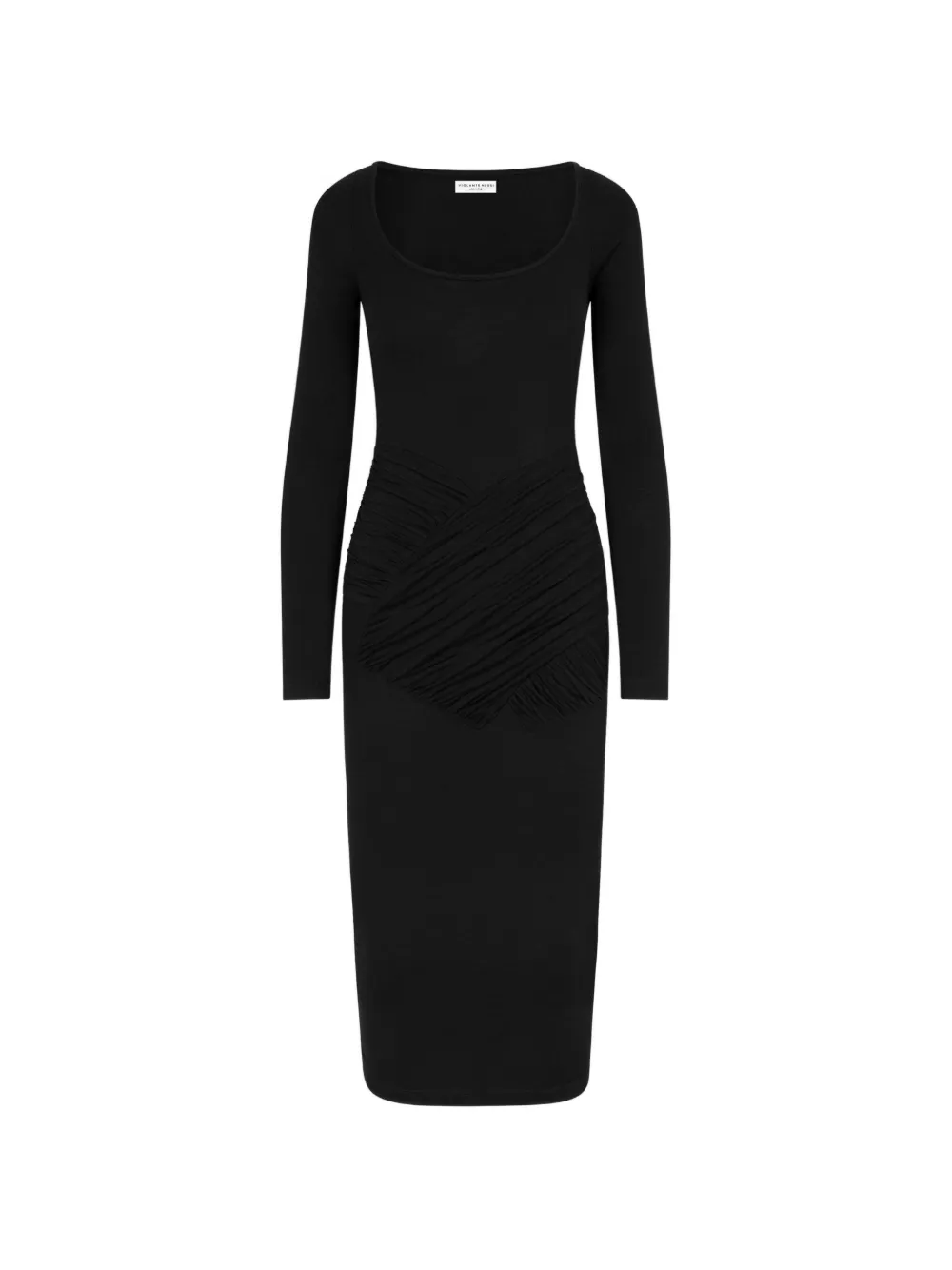 Violante Nessi Abito midi Moore con ruches - Nero