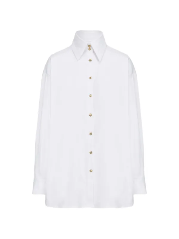 Violante Nessi Dadamaino Geometric-button Oversized Shirt in White