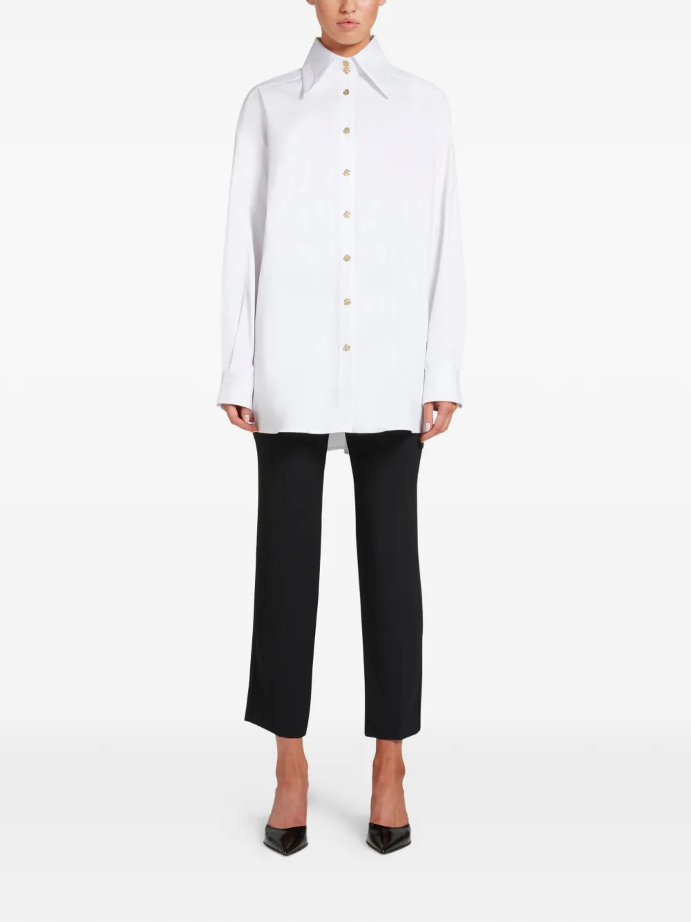  Violante Nessi Dadamaino Geometric-button Oversized Shirt - White 