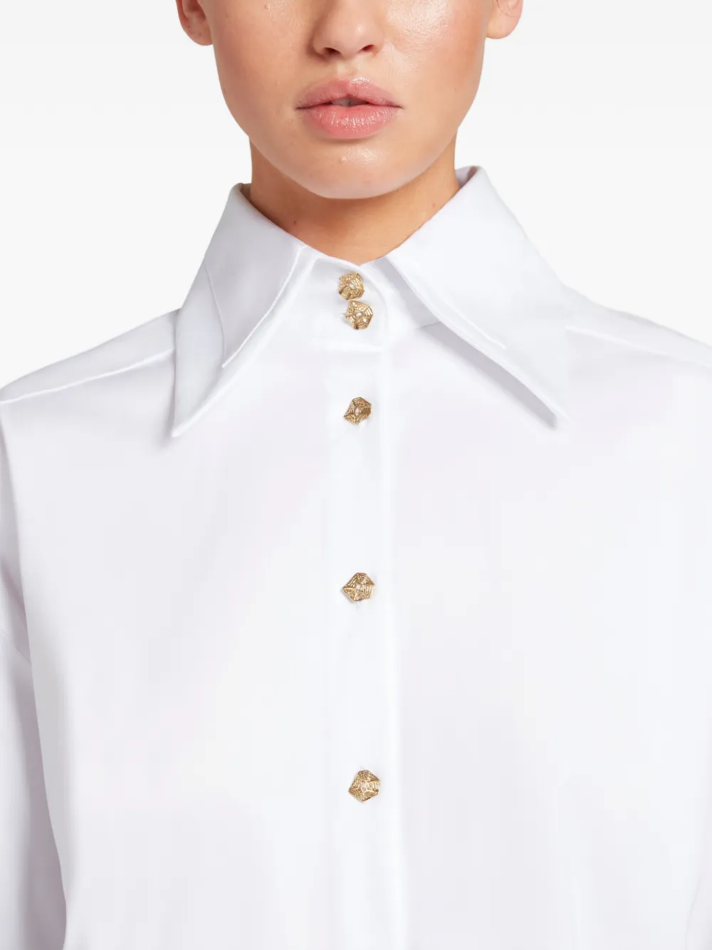 Violante Nessi Dadamaino oversized blouse met geometrische knopen Wit