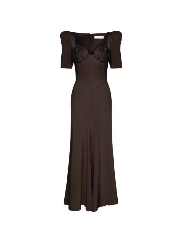 Violante Nessi Baccarat Sweetheart-neckline Maxi Dress in Brown