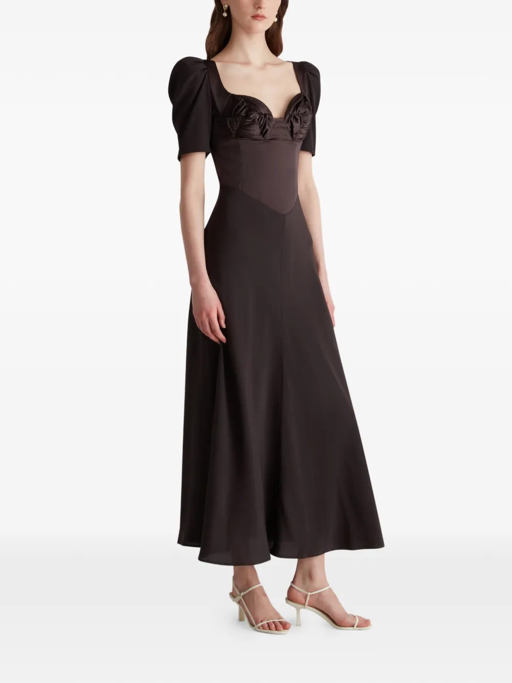 Violante Nessi Baccarat Sweetheart-neckline Maxi Dress in Brown, view 3