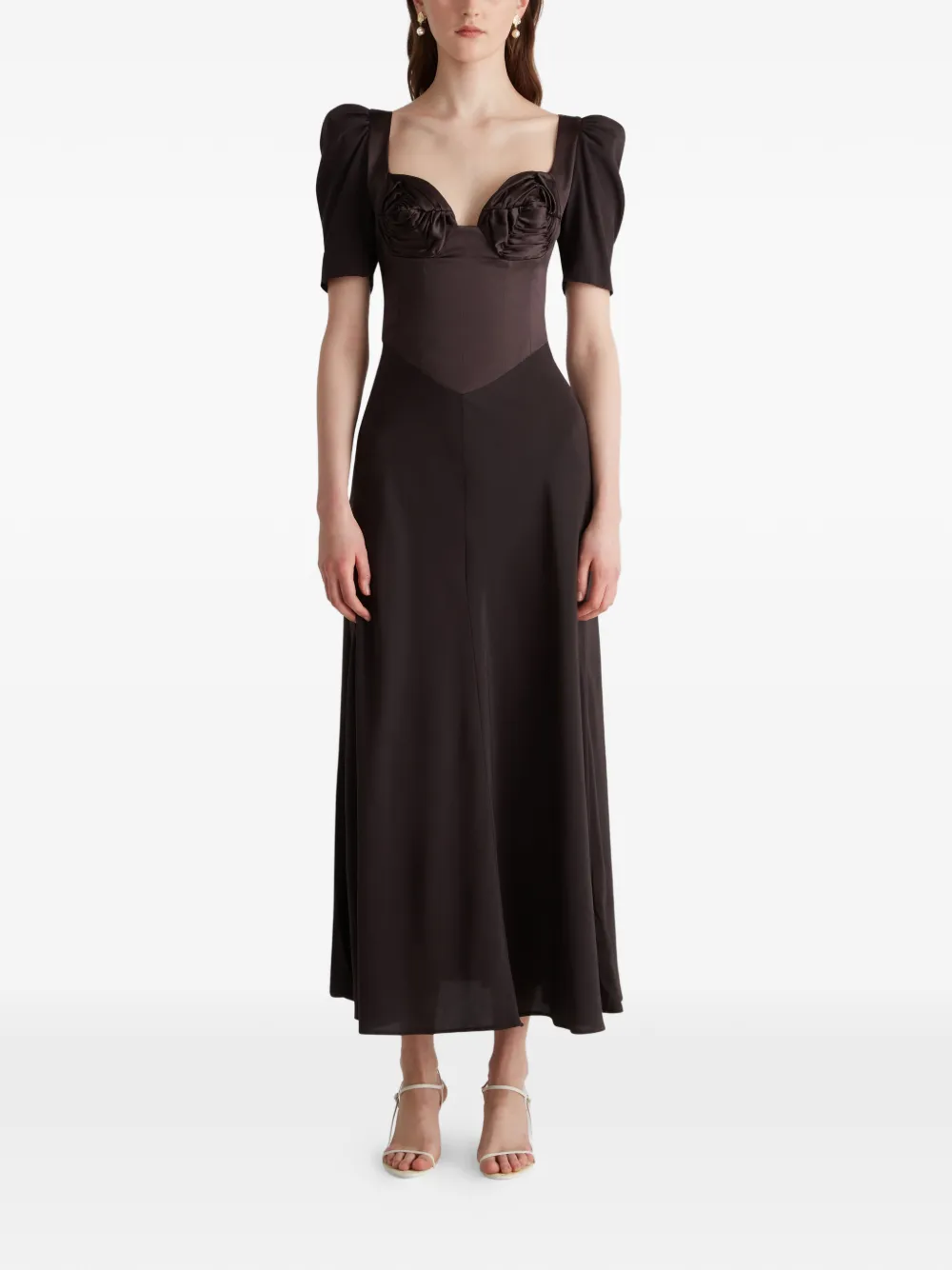Violante Nessi Baccarat Sweetheart-neckline Maxi Dress in Brown, view 2