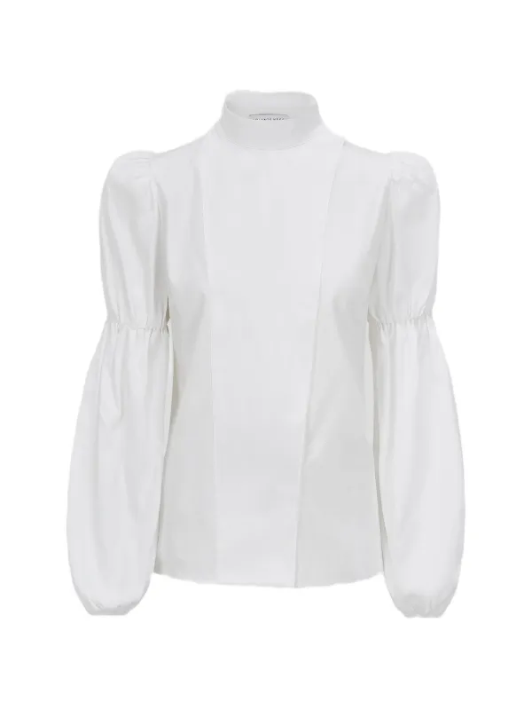 Violante Nessi Rubens High-neck Voluminous-sleeves Blouse in White
