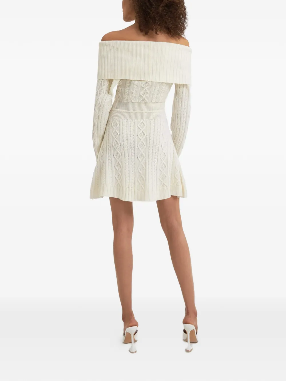  Violante Nessi Victorie Off-shoulder Mini Dress - Neutrals 