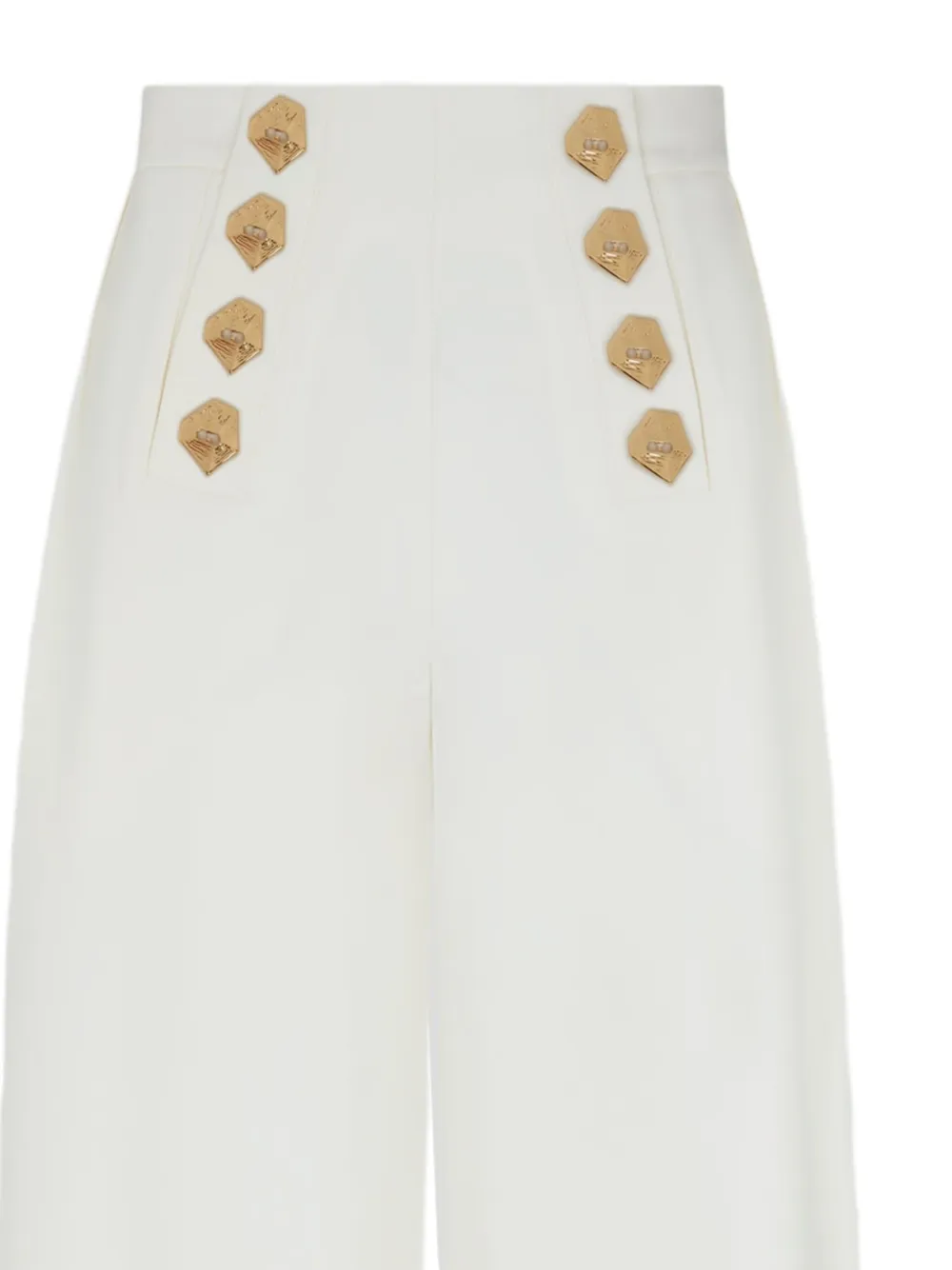  Violante Nessi Viotti Button Wide-leg Pallazo Pants - White 