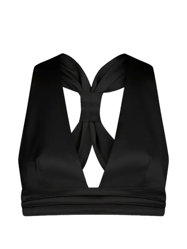 Violante Nessi Adele Bow Button Top in Black