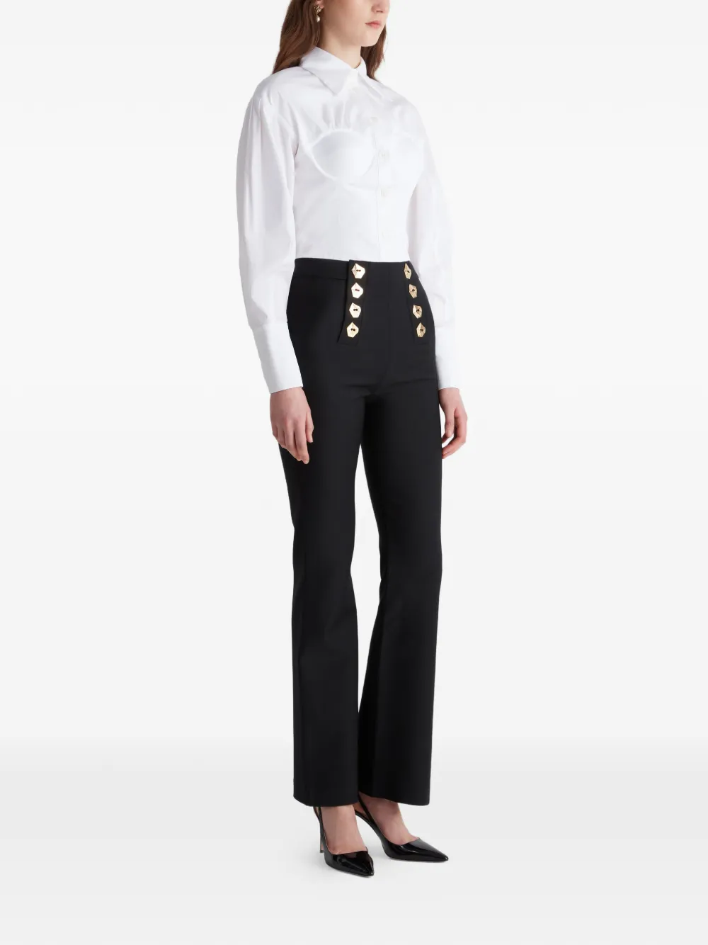 Violante Nessi Bellezza blouse met korset en pofmouwen Wit