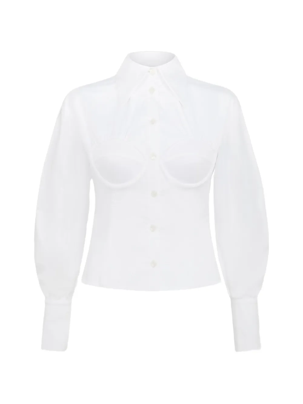 Violante Nessi Camicia Bellezza con maniche a palloncino - Bianco