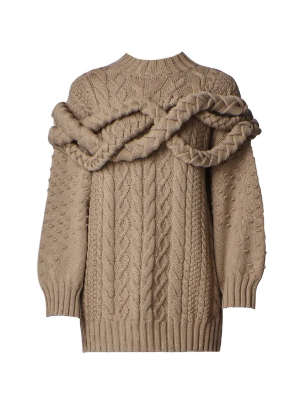 Violante Nessi Tornatore Cable-knit Sweater in Neutrals