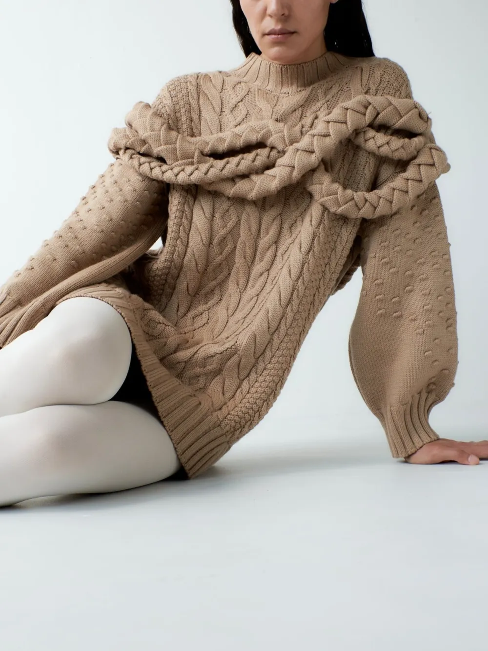  Violante Nessi Tornatore Cable-knit Sweater - Neutrals 