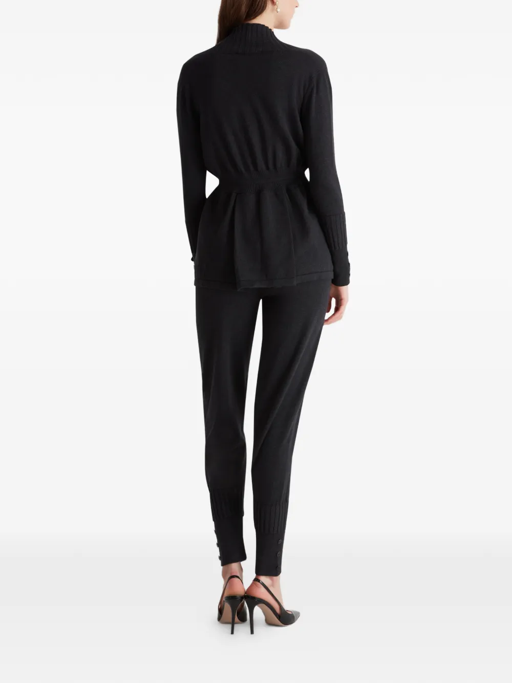 Violante Nessi Augusta Belted Knit Cardigan in Grey, view 2