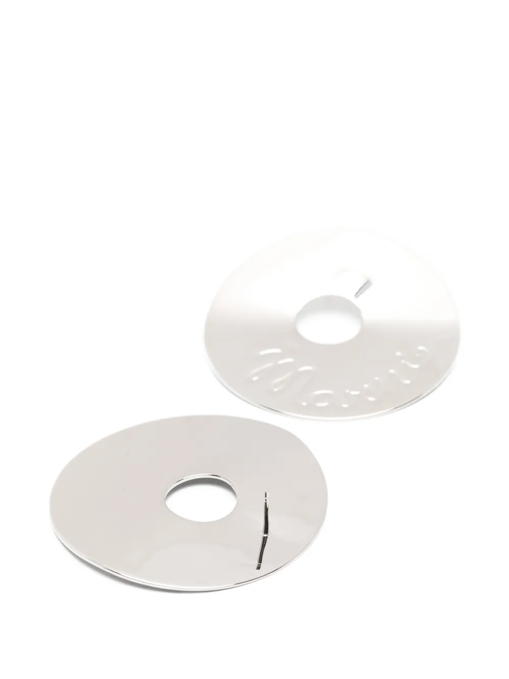  Marni Pendientes Redondos Con Logo - Plateado 