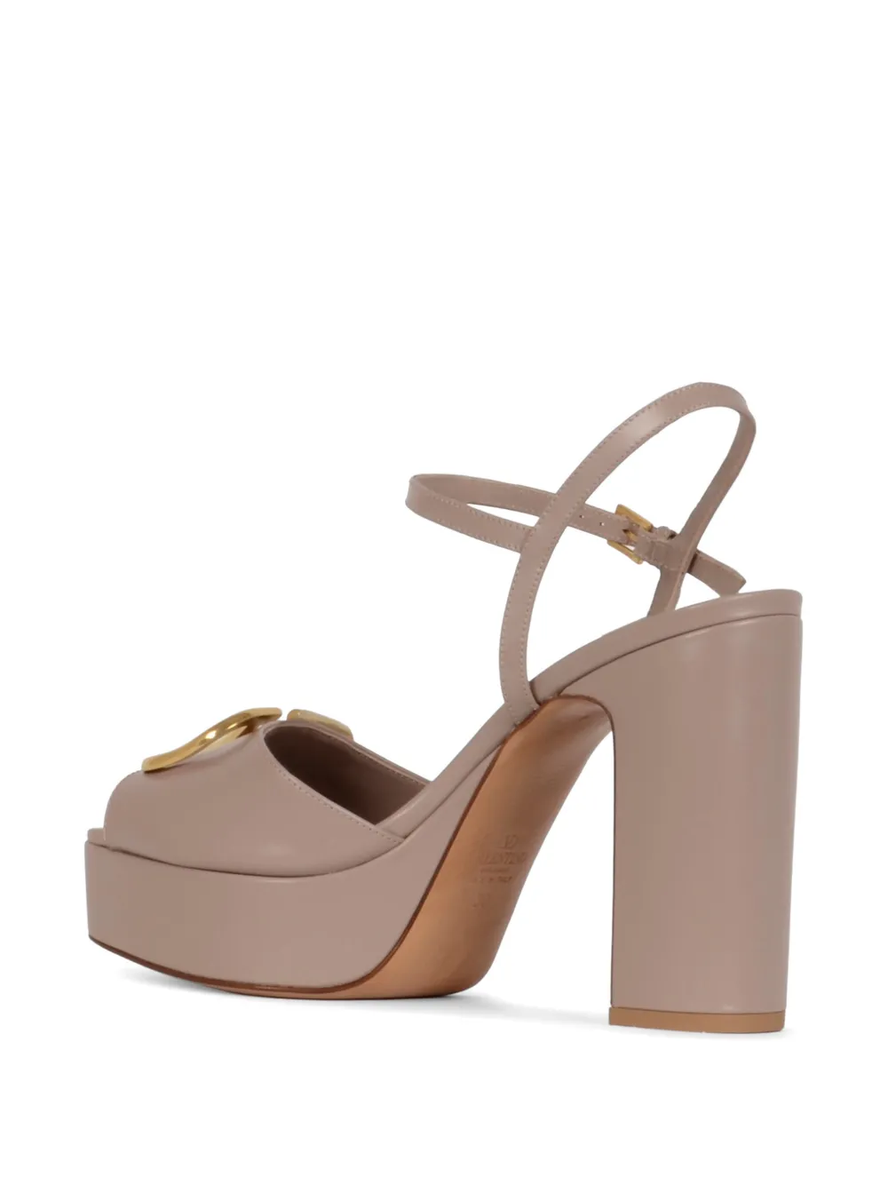 Valentino Garavani Leren pumps met plateauzool Beige