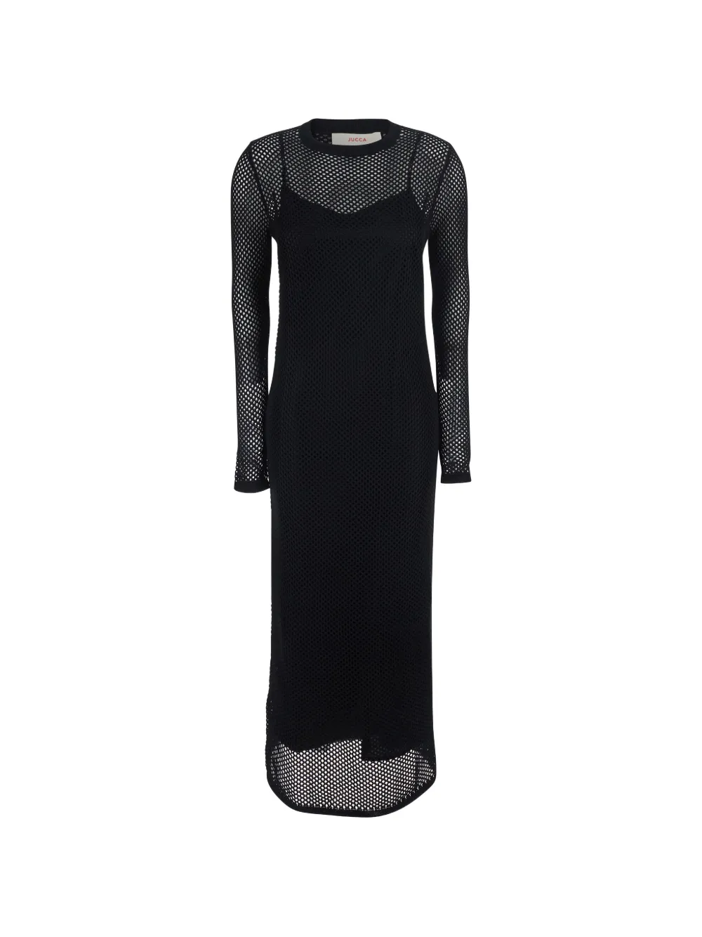 Jucca mesh-overlay midi dress - Schwarz