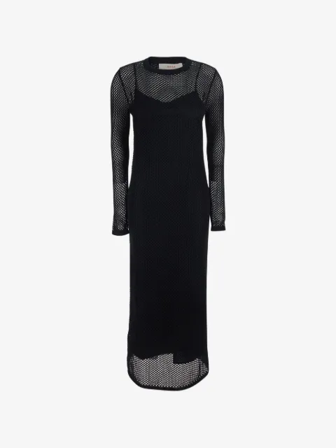 Jucca vestido midi con capa de malla