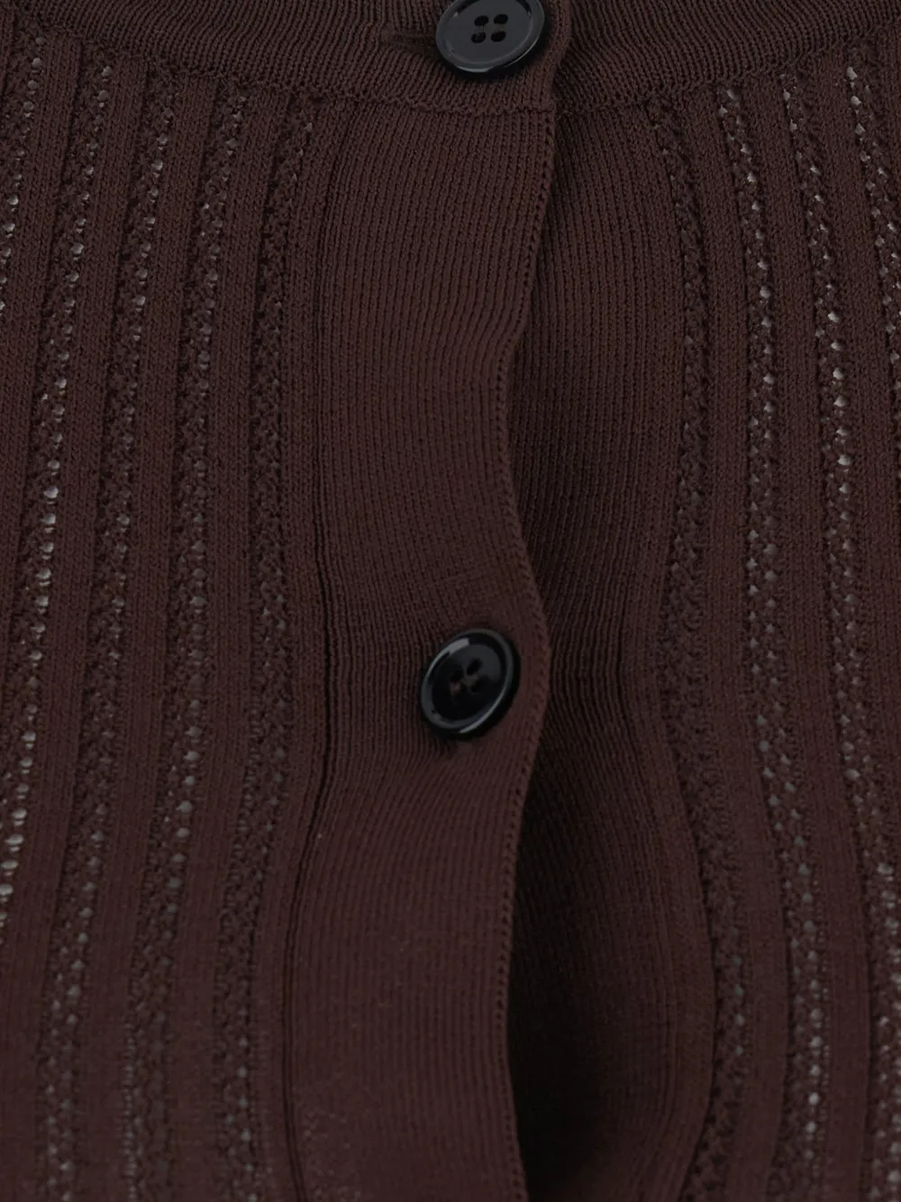 Crew-Neck Ribbed Cardigan