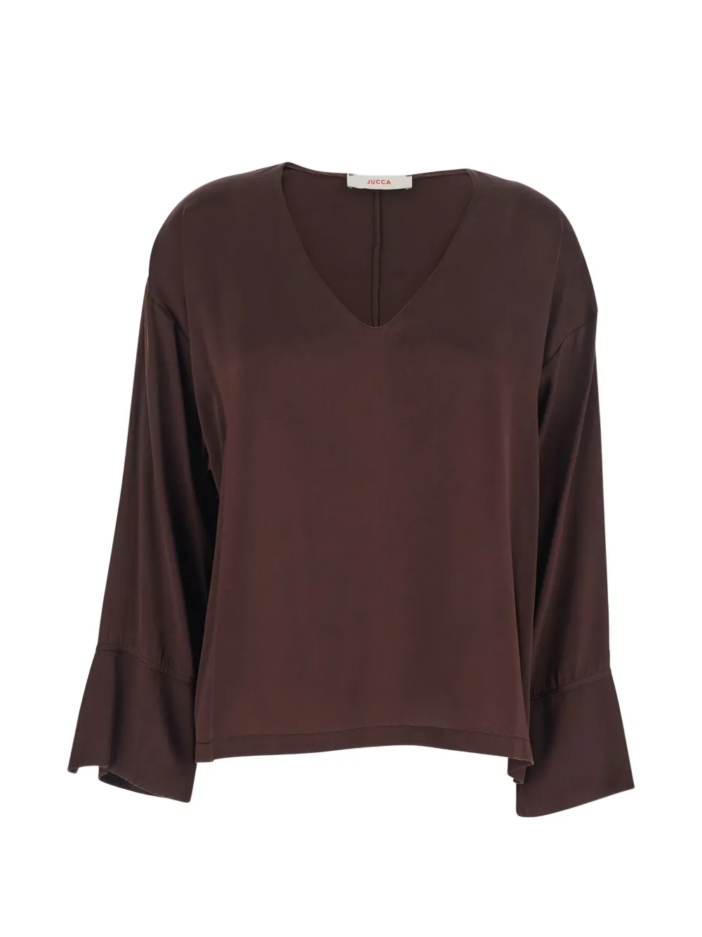 Jucca V-neck long-sleeve top - Marrone