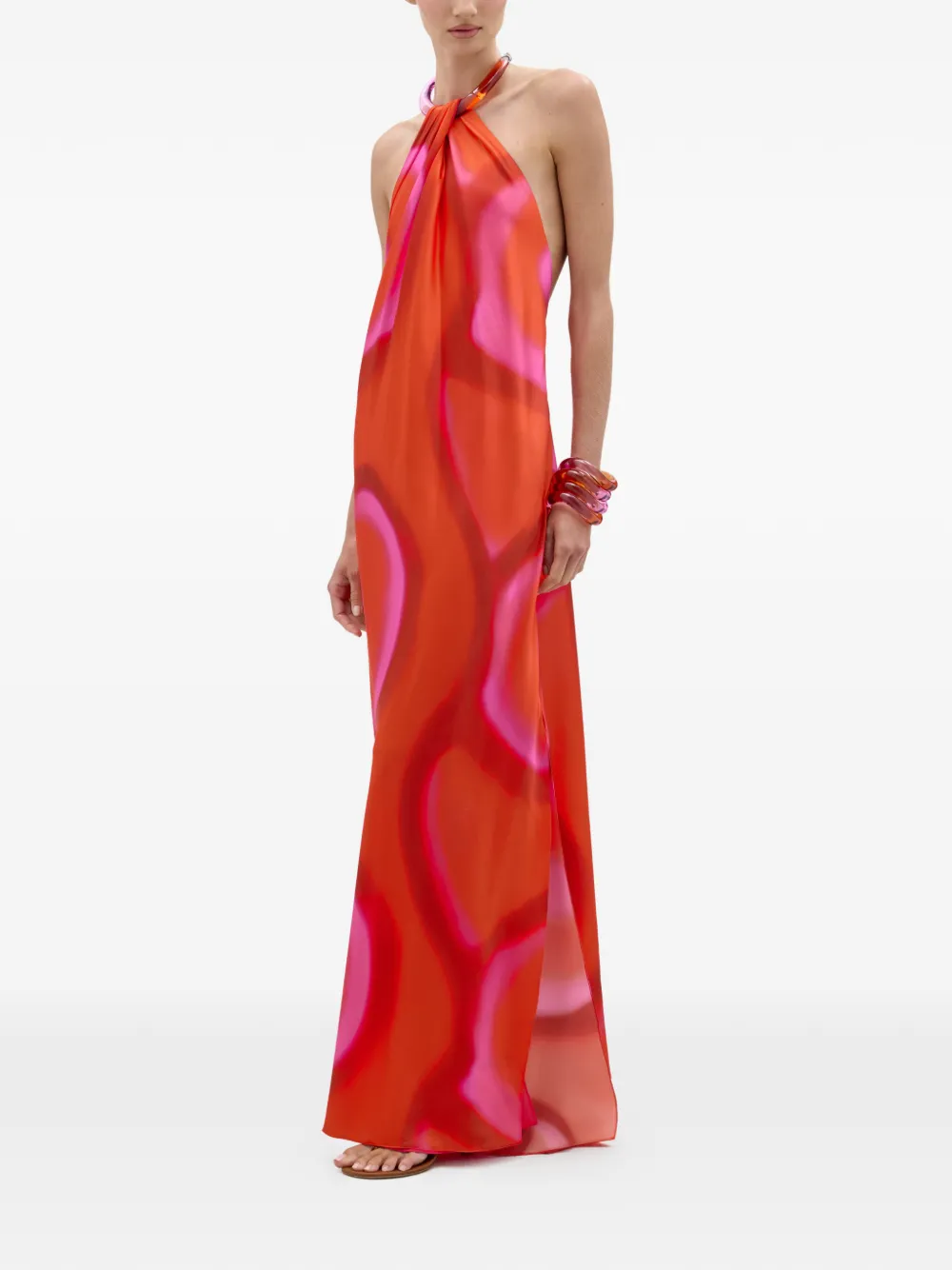  Silvia Tcherassi Jesse Halterneck Maxi Dress - Orange 