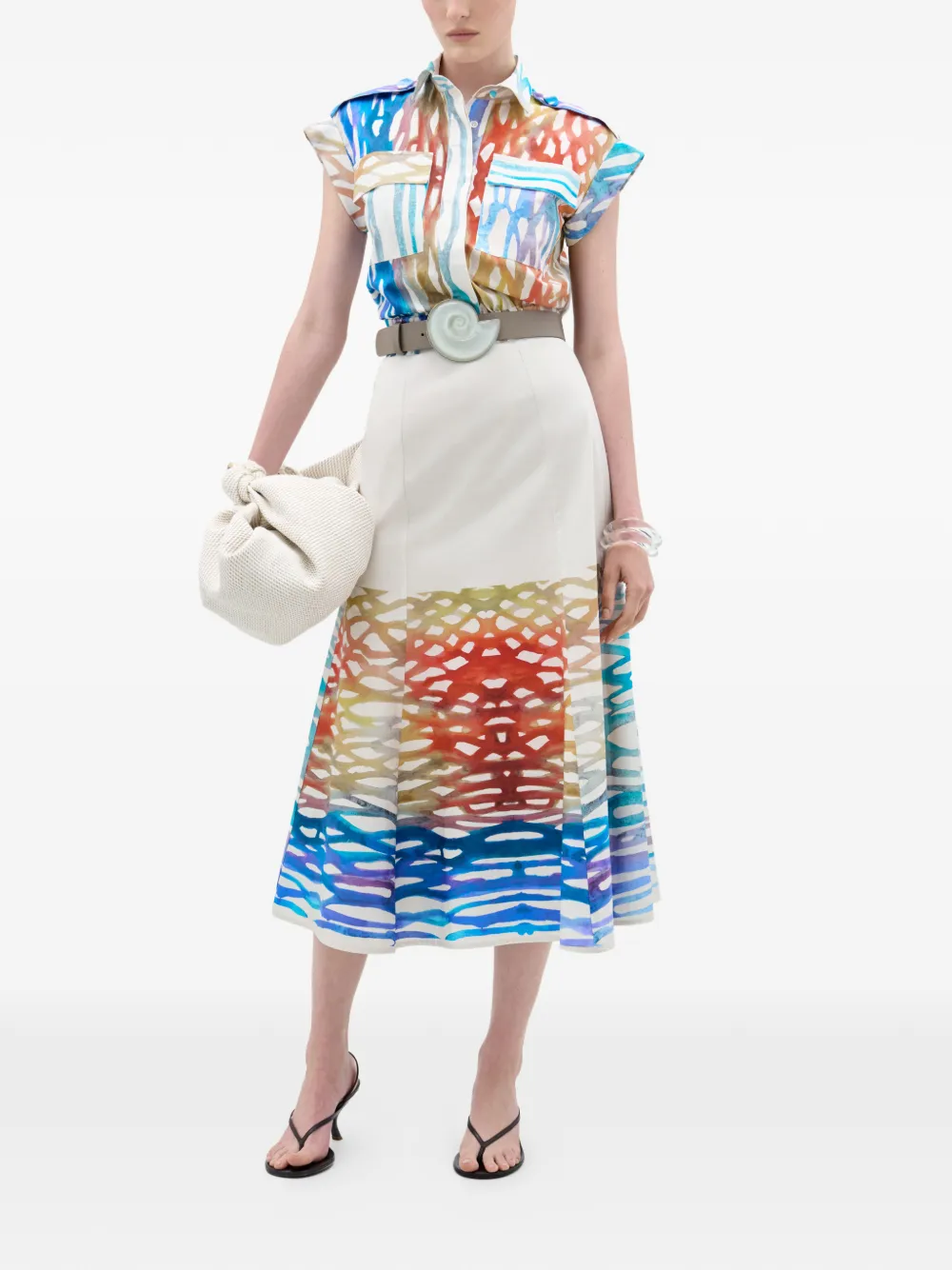  Silvia Tcherassi Bara Graphic-print Blouse - Blue 
