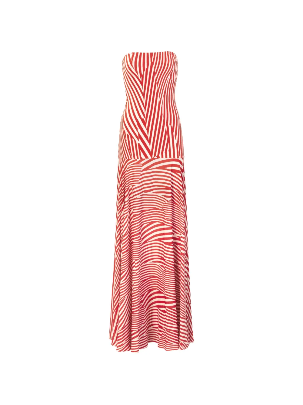 Silvia Tcherassi Muriel striped strapless maxi dress - Rosso