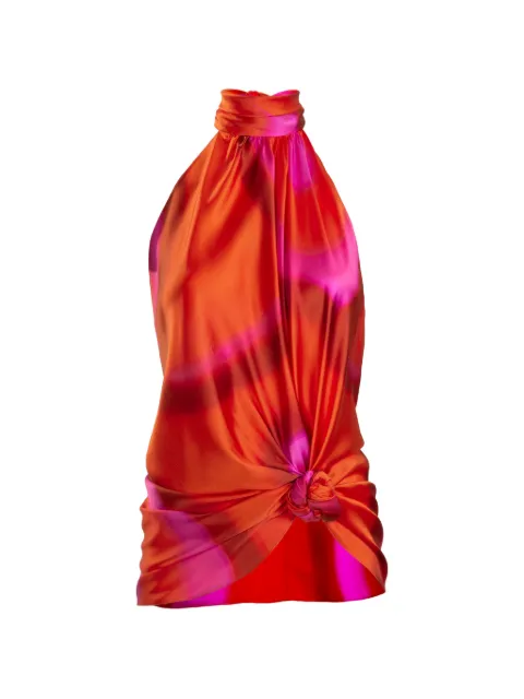 Silvia Tcherassi Dita abstract-print halterneck blouse