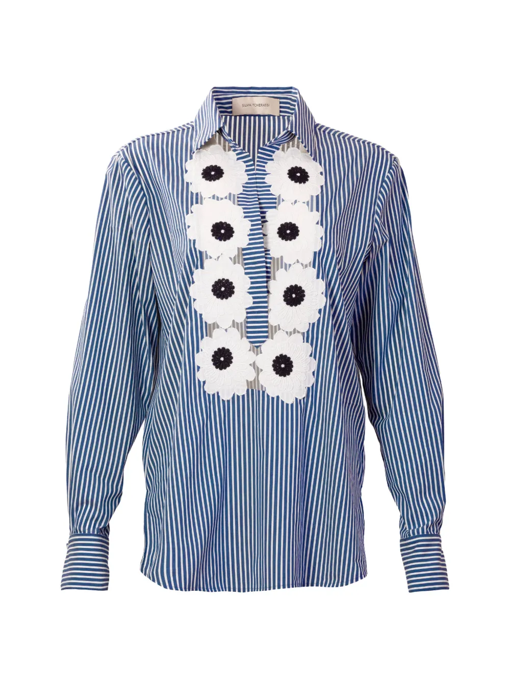Silvia Tcherassi Karole striped floral blouse - Blu