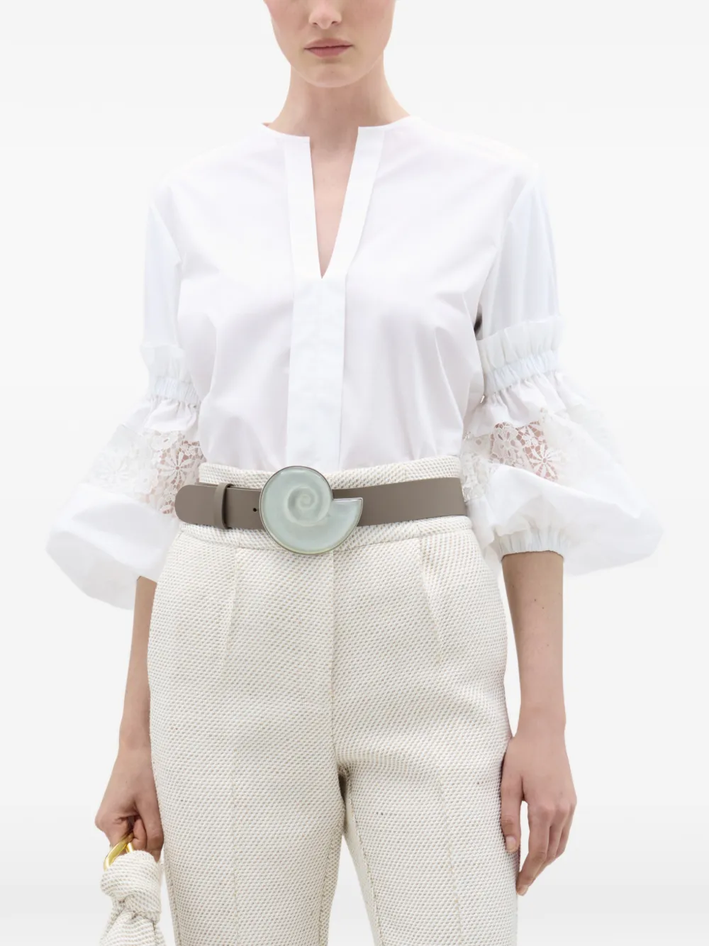  Silvia Tcherassi Nuru Lace Blouse - White 