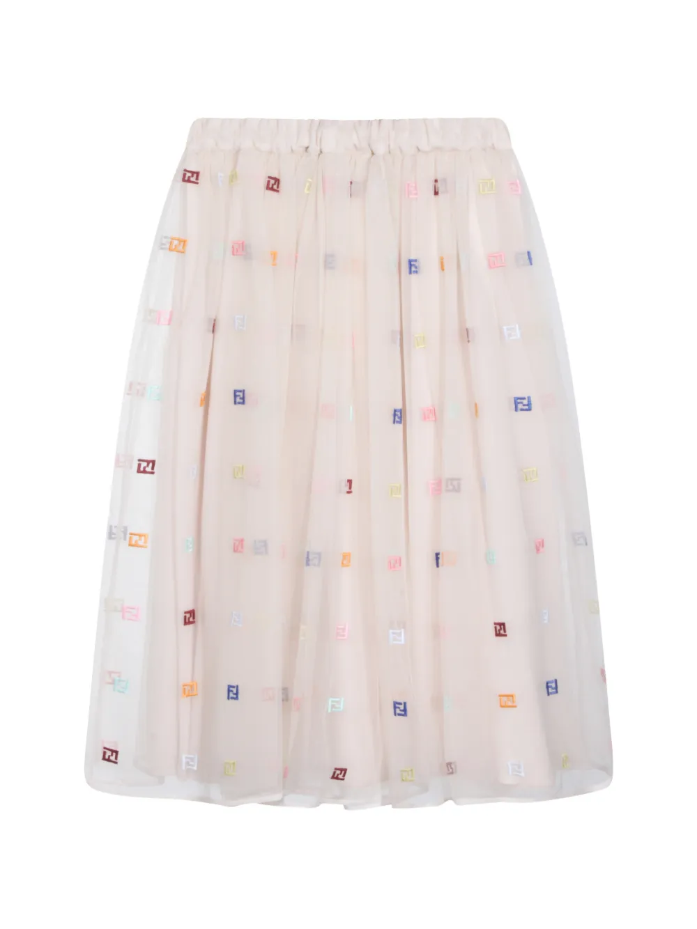 Fendi Kids embroidered skirt - Toni neutri
