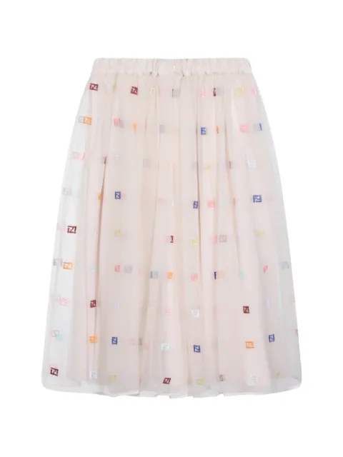 Fendi Kids embroidered skirt