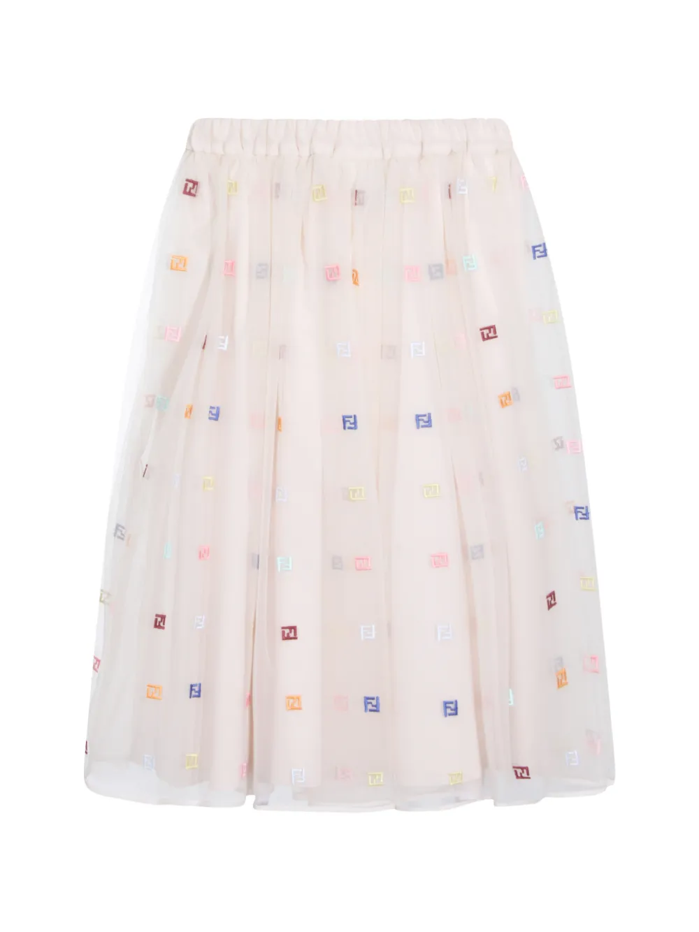  Fendi Kids Embroidered Skirt - Neutrals 