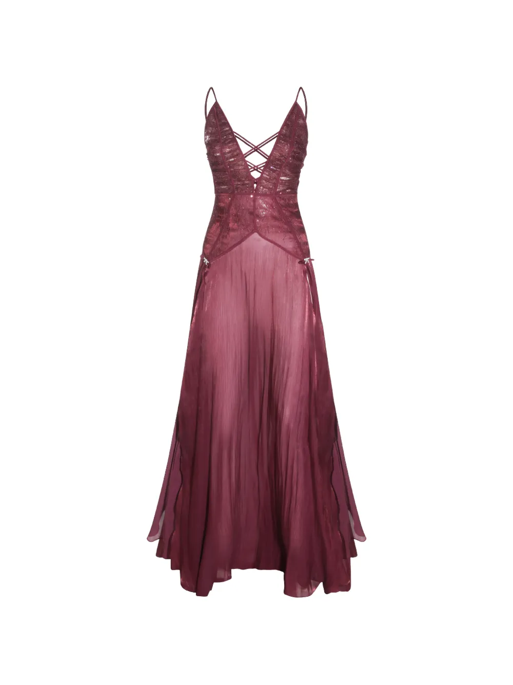 NISSA criss-cross sleeveless dress - Rosso