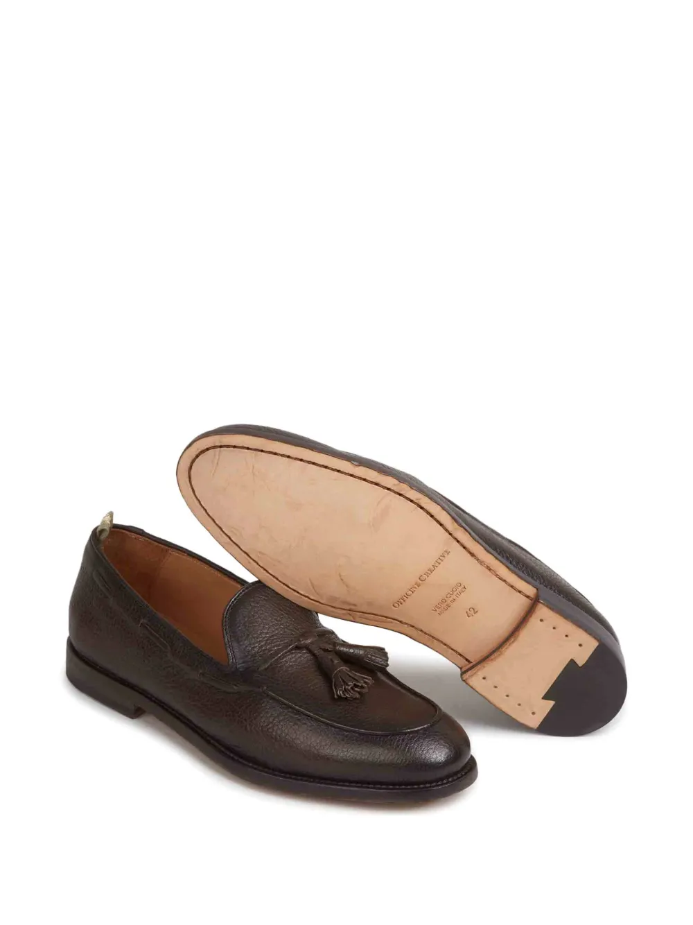 Officine Creative tassel-detail textured loafers Bruin