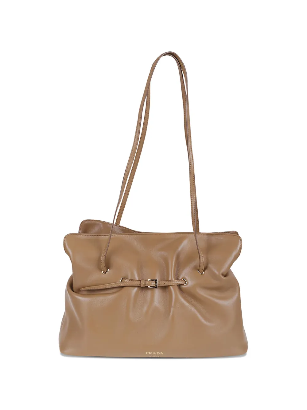 Prada top-handle leather shoulder bag - Toni neutri